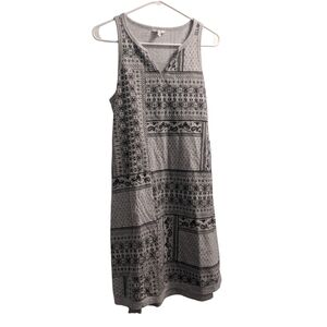Sonoma Gray & Black Pattern Summer Dress M